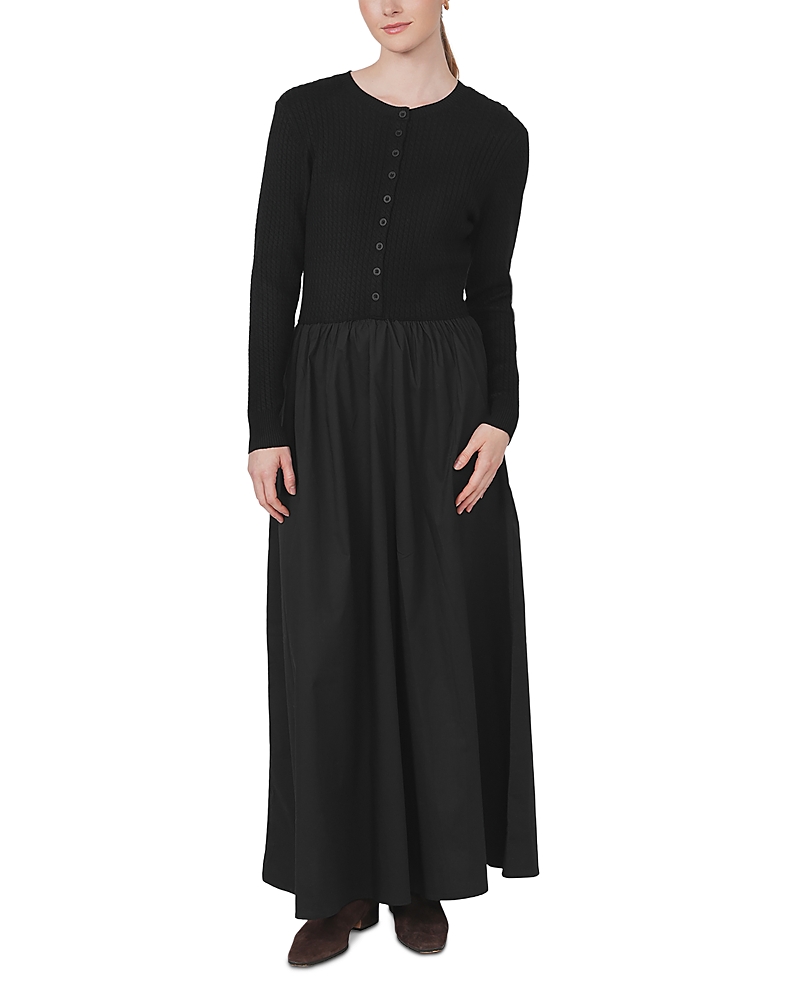 Point Mixed Media Maxi Dress