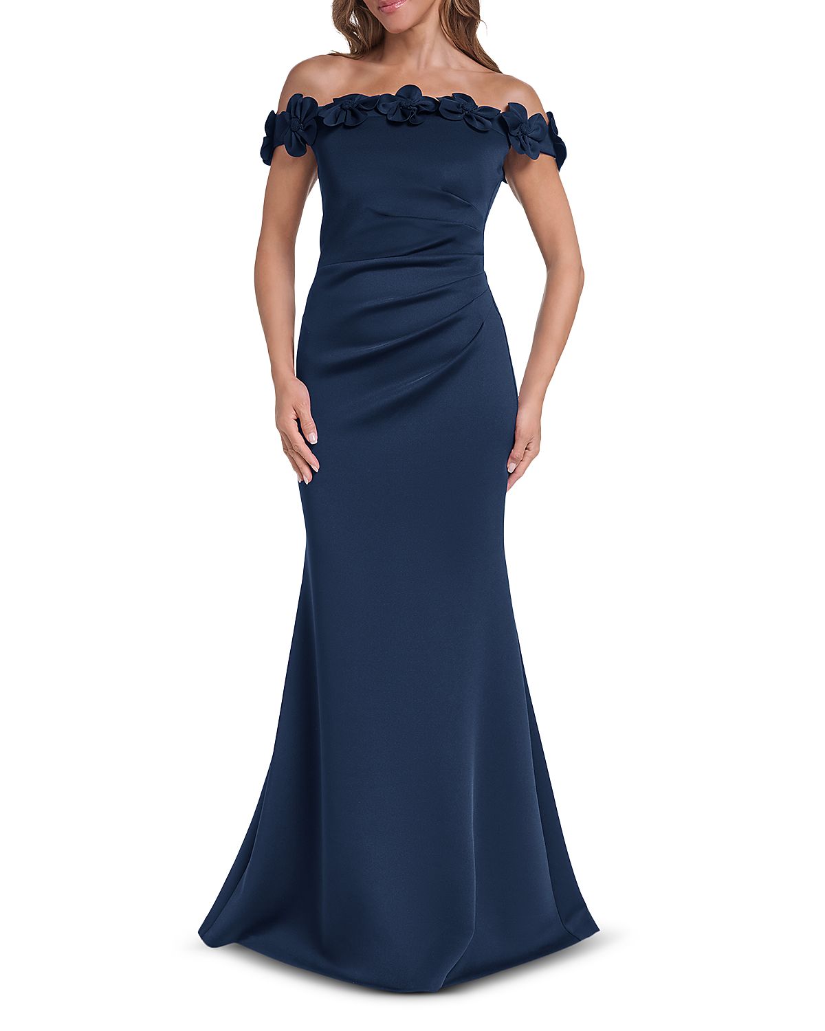 Eliza J Off The Shoulder 3D Floral Gown