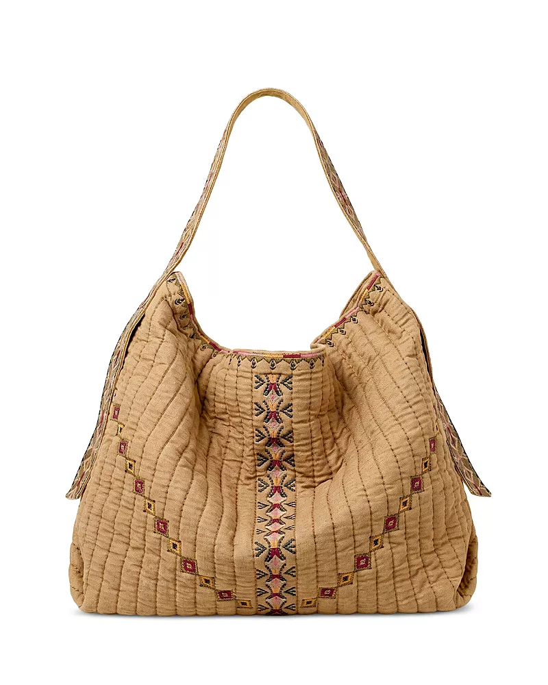 ba & sh Lenny Extra Large Embroidered Cotton Tote