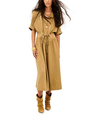 ba & sh Parisa Drawstring Midi Dress