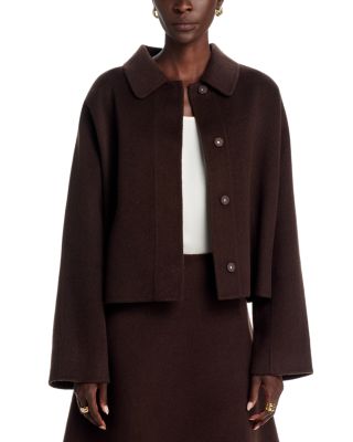 Hugo Boss Cafeta Collared Wool and Lyocell Coat