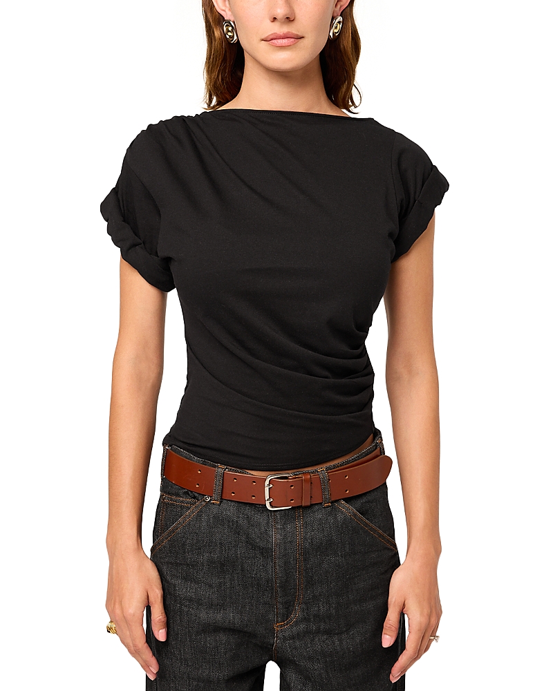 The Line By K Francine Pleated Short Sleeve Tee