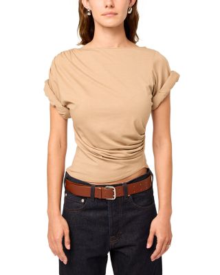 The Line by K Francine Pleated Short Sleeve Tee