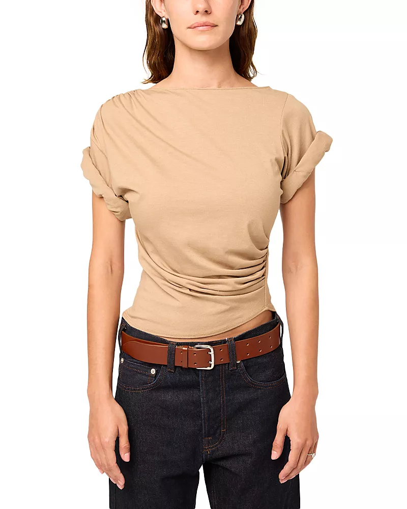 The Line by K Francine Pleated Short Sleeve Tee