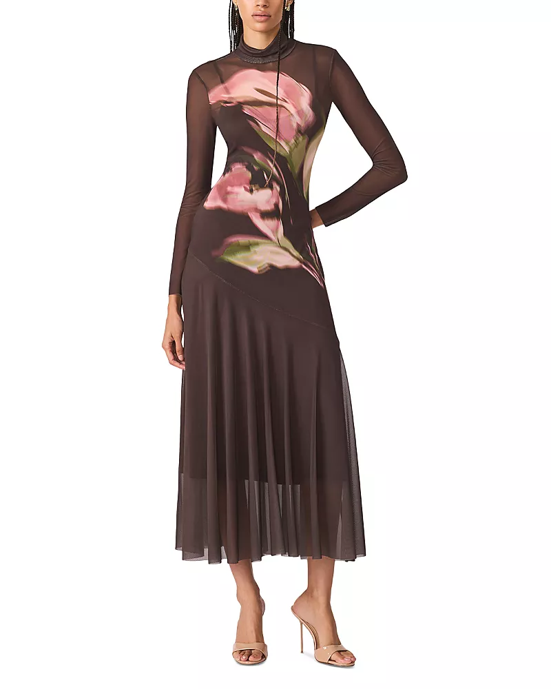 Steve Madden Vivara Mesh Turtleneck Dress