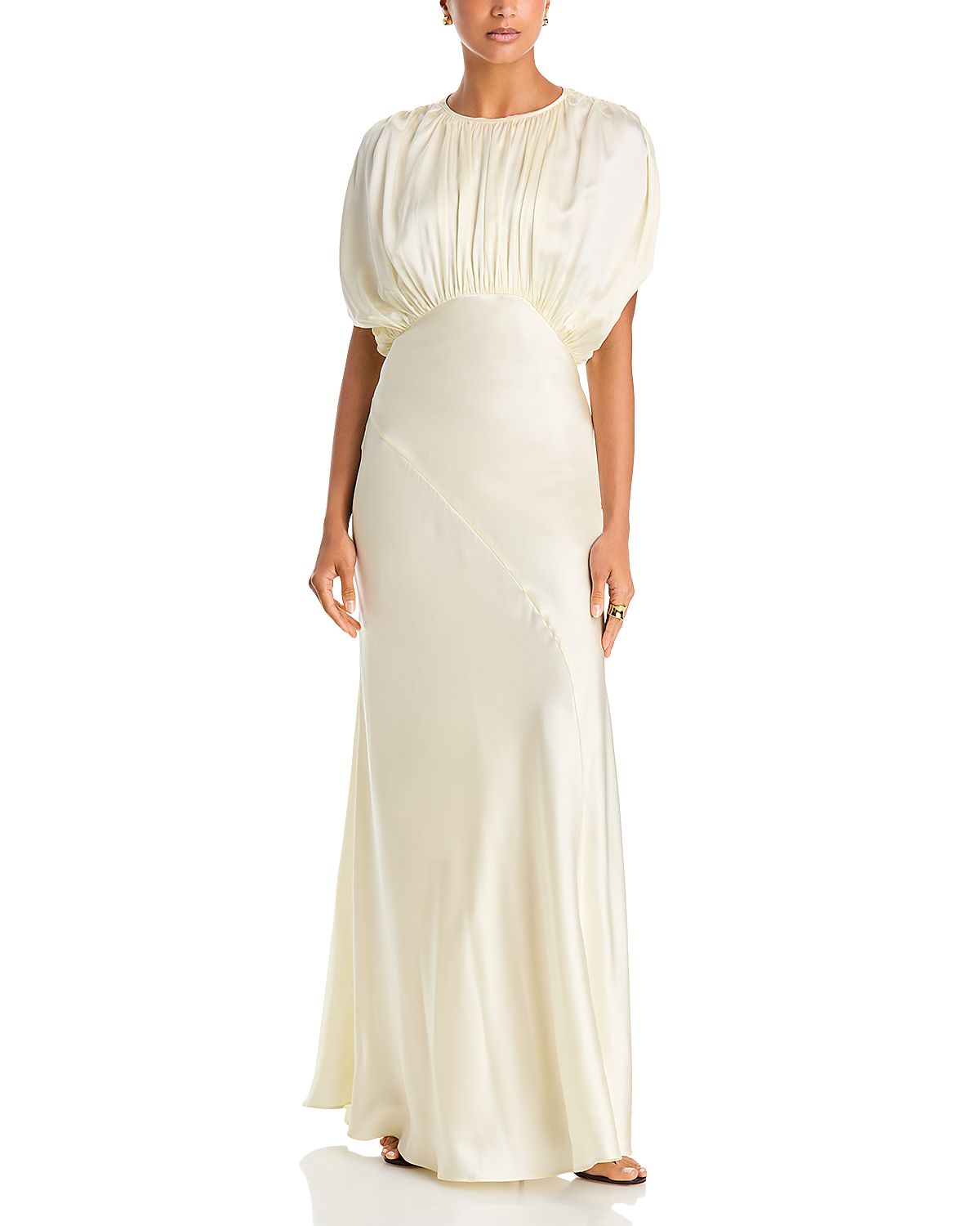Tove Coco Gathered Long Silk Dress