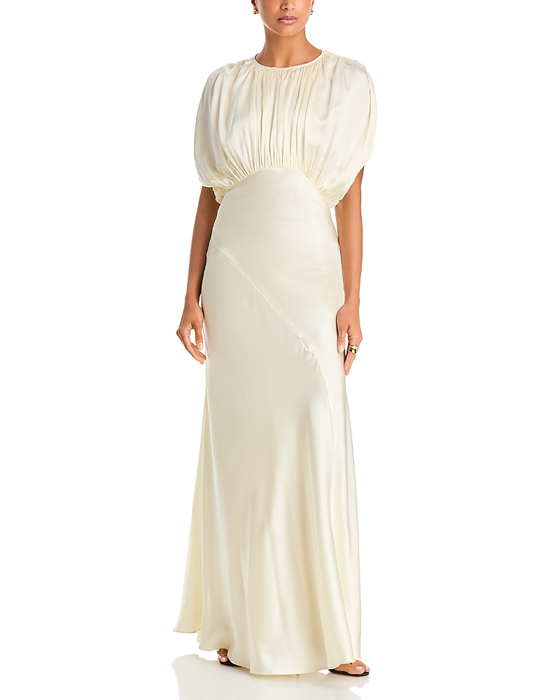 Tove Coco Gathered Long Silk Dress