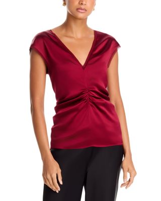 Pearl Silk Ruched Top