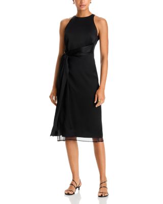 Round Neck Sleeveless Drape Detail Dress
