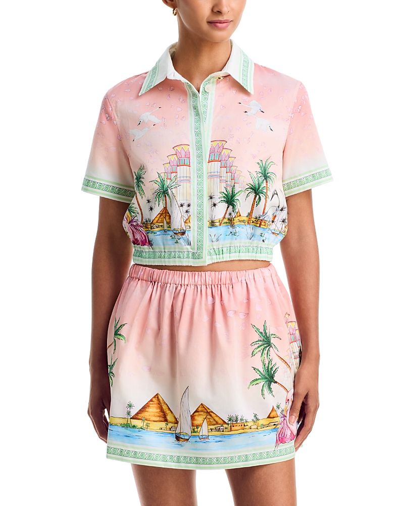 Casablanca Cotton Printed Cropped Shirt