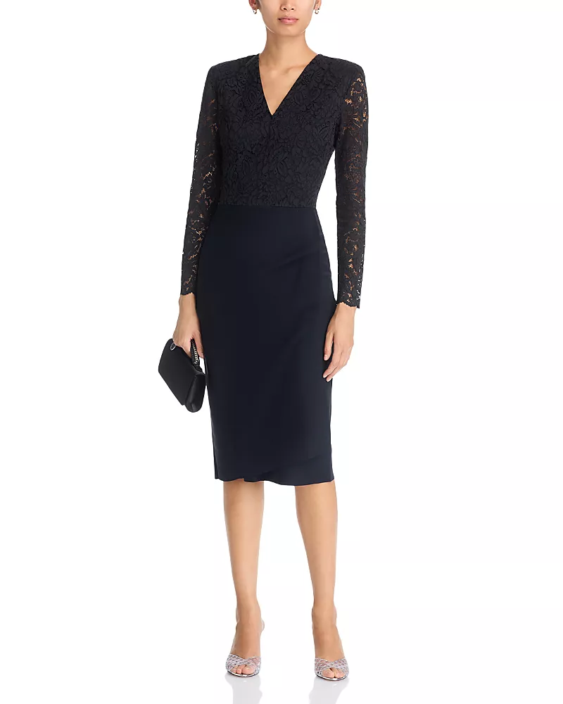 Chiara Boni La Petite Robe Maode Lace Bodice V Neck Dress