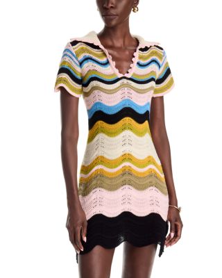 Chevron Crochet Mini Dress