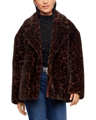 Faux Fur Shawl Collar Coat
