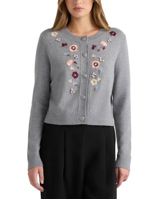 Embroidered Embellished Cardigan Sweater