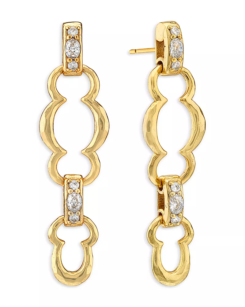 Capucine De Wulf Maharani Cubic Zirconia Grande Double Drop Earrings