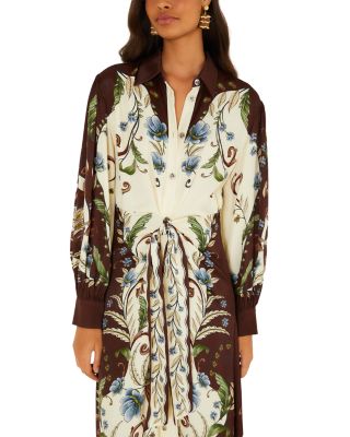 Millena Tie Front Midi Shirtdress - thumbnail 2
