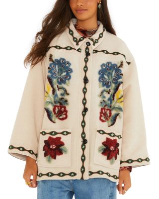 Lunar Boho Cropped Fleece Coat