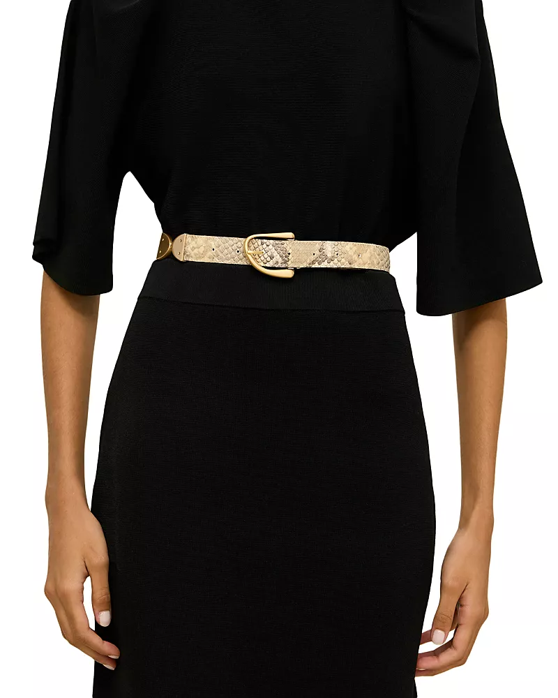 Cult Gaia Ailani Embossed Leather Swivel Belt