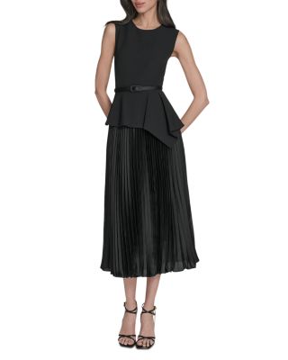 Eliza J Peplum Waist Midi Dress
