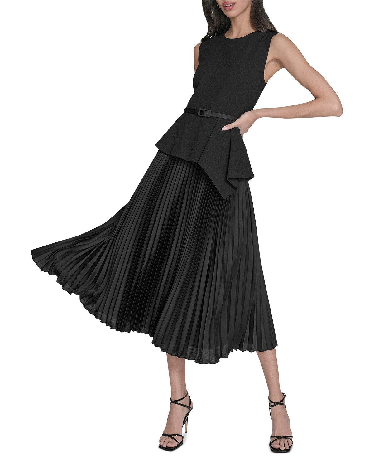 Peplum Waist Midi Dress