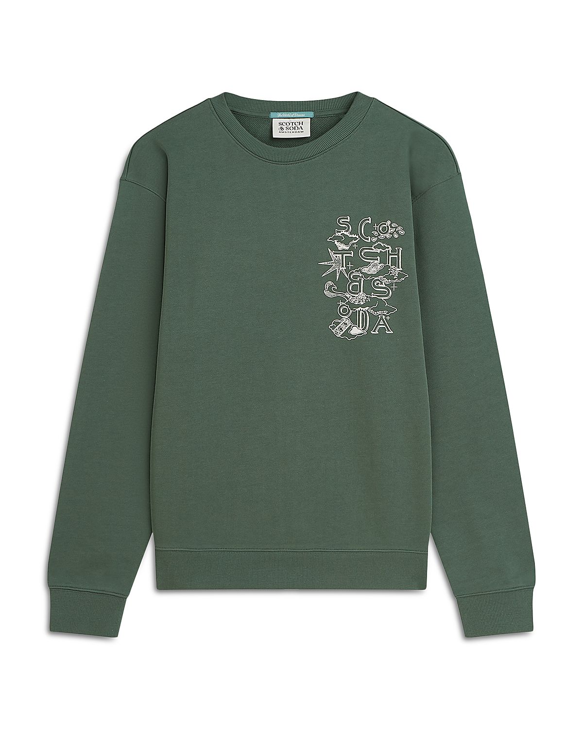 Scotch & Soda Cotton Logo Graphic Crewneck Sweatshirt