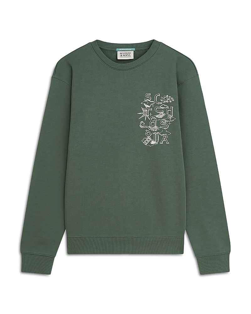 Scotch & Soda Cotton Logo Graphic Crewneck Sweatshirt