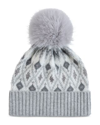Fair Isle & Pom Pom Knit Hat