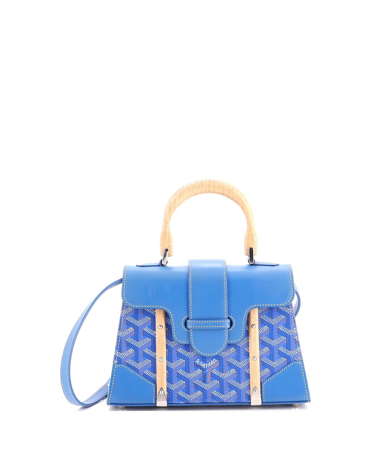 Pre-Owned Goyard Mini Structured Saigon Top Handle Bag Coated Canvas with Leather