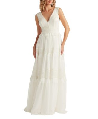 Shiva Tiered Embroidered Tulle Gown