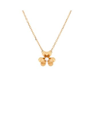  Mini Frivole Pendant Necklace 18K Gold and Diamond, 16"