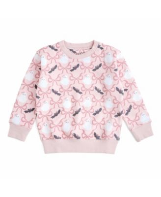 Girls' Bat and Ghost Trellis Halloween Sweatshirt - Little Kid