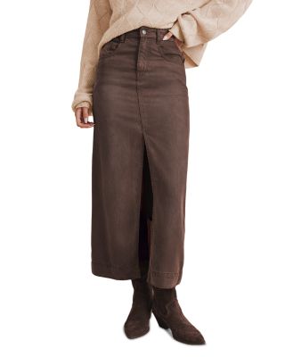 Splendid Ryder Faux Suede Slit Skirt