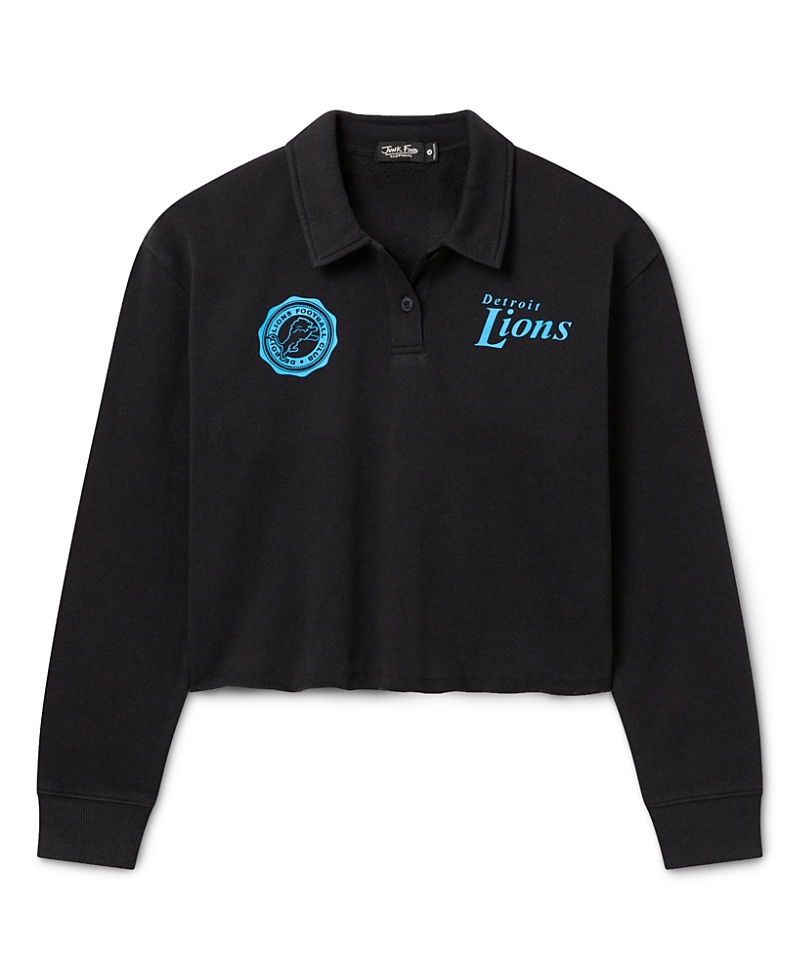 Junk Food Clothing Women's Detroit Lions Polo Crop Fleece