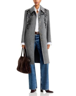 Lara Wool & Silk Embroidered Coat
