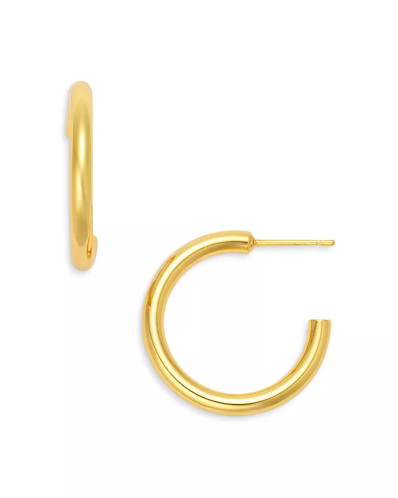 Aqua Small Tubular C Hoop Earrings - Exclusive