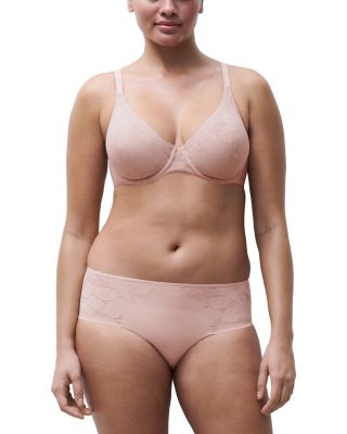 Osmose Plunge Unlined Lace Trim Underwire Bra