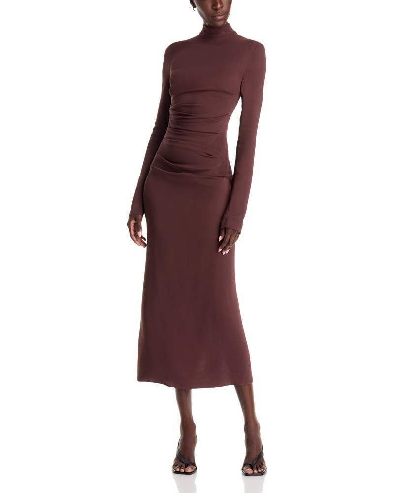 Tove Eris Turtleneck Midi Dress in Aubergine