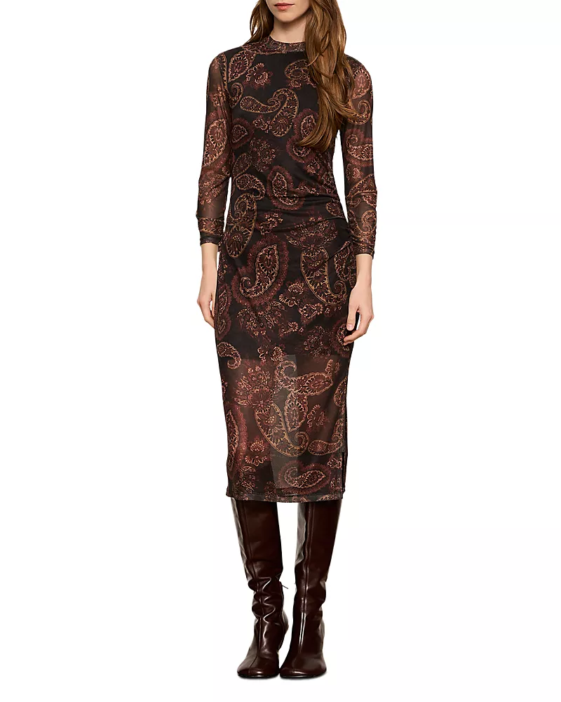 Sanctuary Easy Autumn Printed Mesh Dress