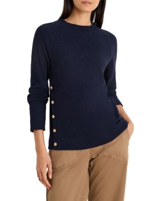 Waffle Knit Side Button Top