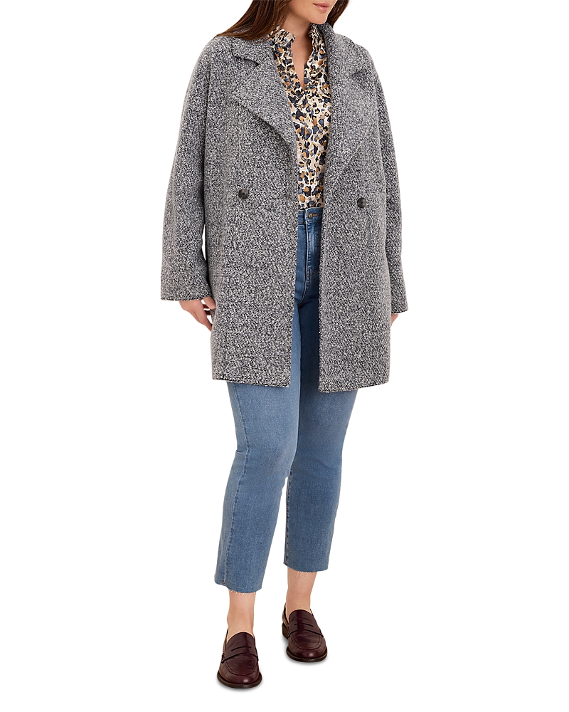 Nic+zoe Plus Mixed Boucle Knit Cocoon Jacket