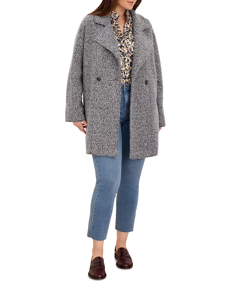 Nic+Zoe Plus Mixed Boucle Knit Cocoon Jacket