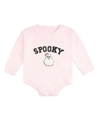 Girls' Spooky Patch Halloween Long Sleeve Romper - Baby