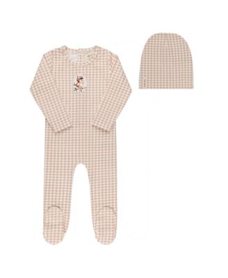  Unisex Gingham Owl Collection Footie + Beanie - Baby