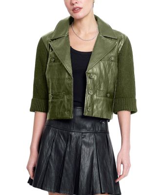 Central Park West Women's Quinn Cropped X Sweater Jacket