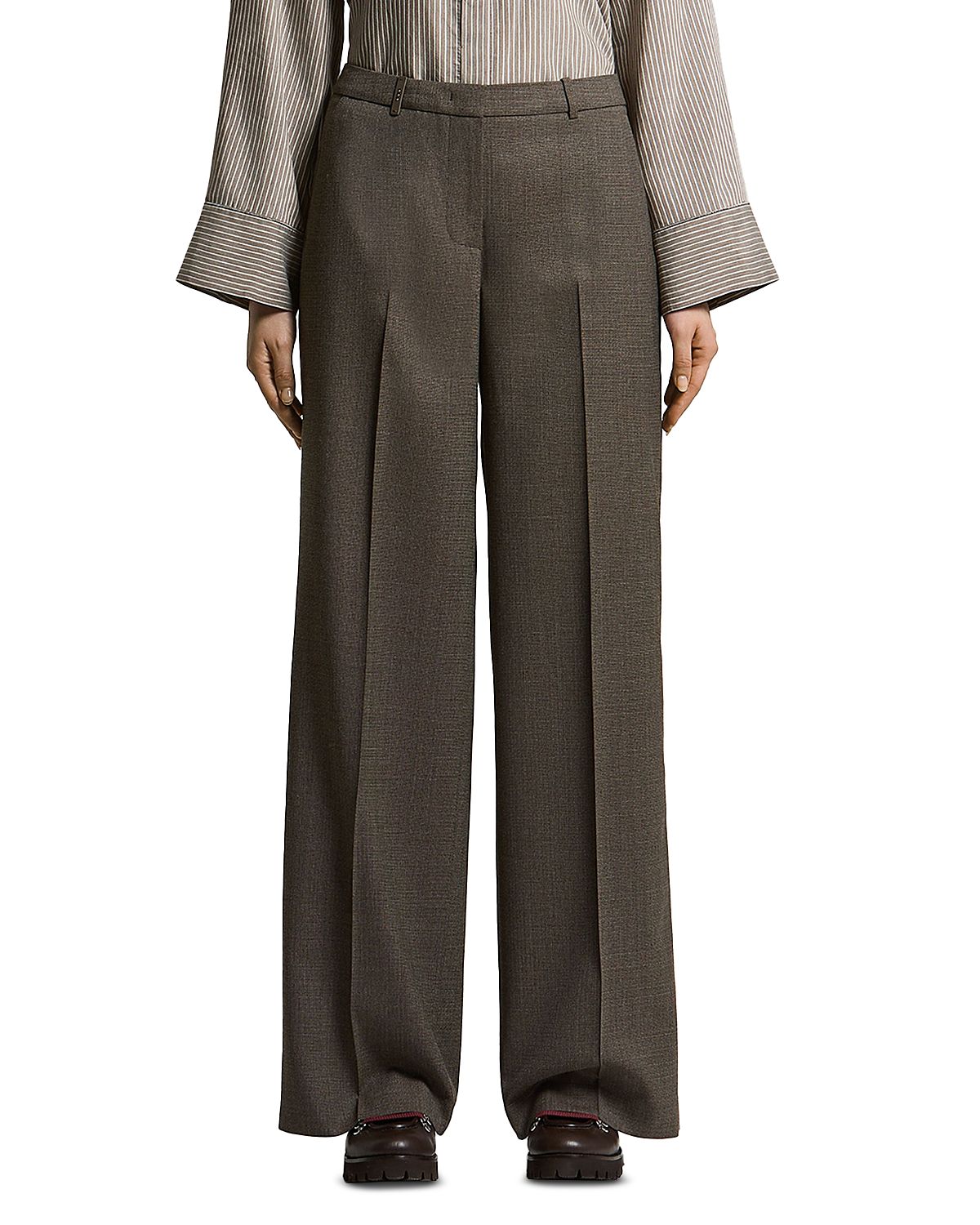 Peserico Micro Pattern Flannel Palazzo Pants