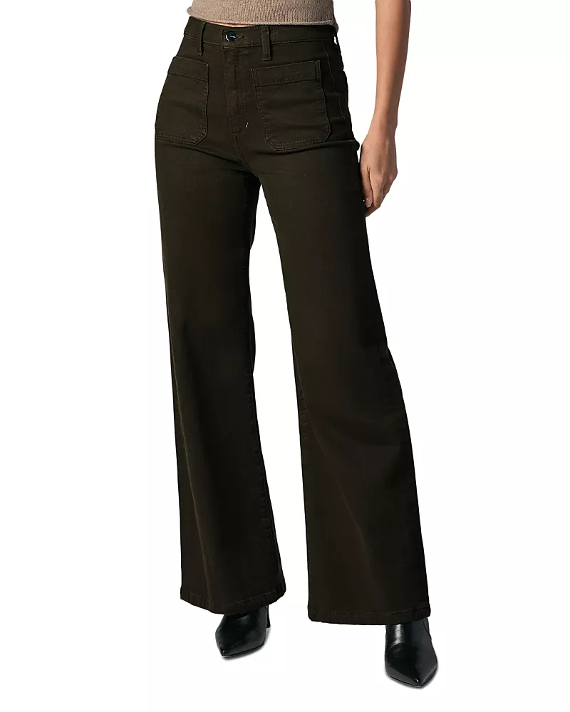 Joe's Jeans The Mia Patch Pocket High Rise Wide Leg Jeans in Olive