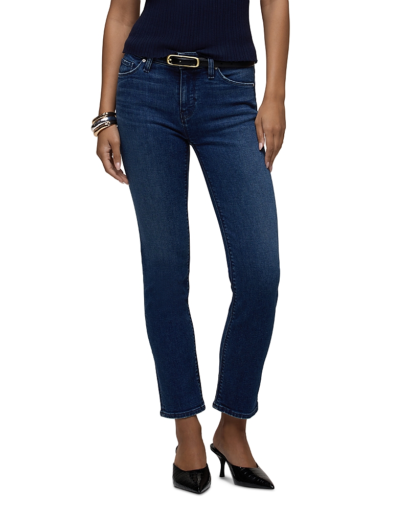 Hudson Nico Mid Rise Straight Ankle Jeans In Doll Face In Blue