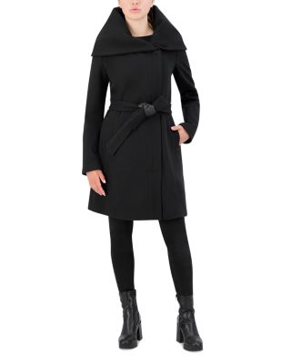 Belted Asymmetric Zip Front Soft Twill Coat - thumbnail 2