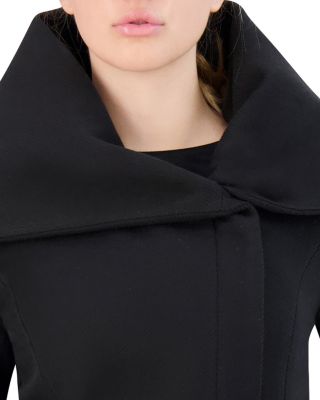 Belted Asymmetric Zip Front Soft Twill Coat - thumbnail 5