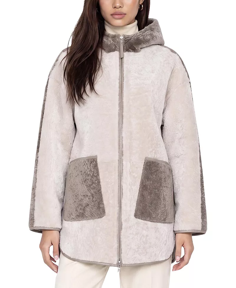 Gorski Textured Shearling Lamb Parka